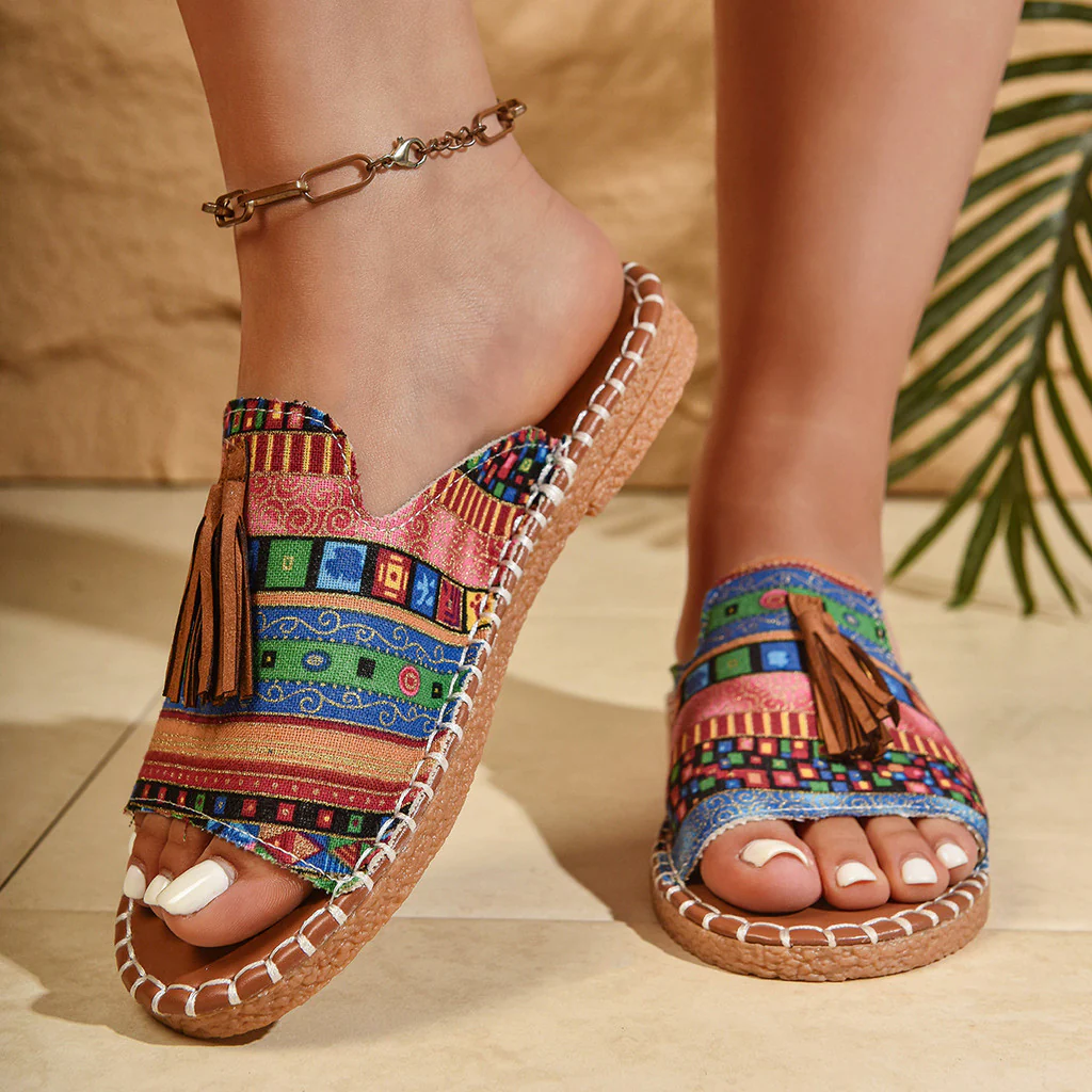Bohemian Quasten-Sandalen für Damen