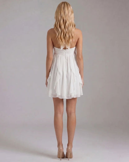 Rachel ärmelloses gerafftes Minikleid
