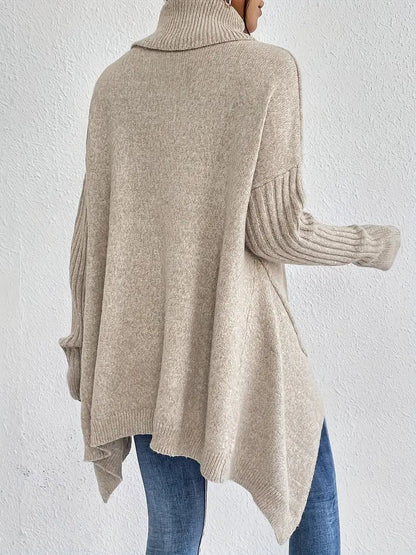 Gemütlicher langer Rollkragenpullover für täglichen Komfort