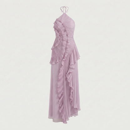 Tee-Rose Lila Plissiertes Midikleid für Damen