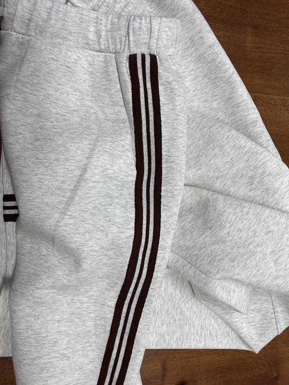 Pullover mit halbem Reißverschluss & Hose mit weitem Bein Set