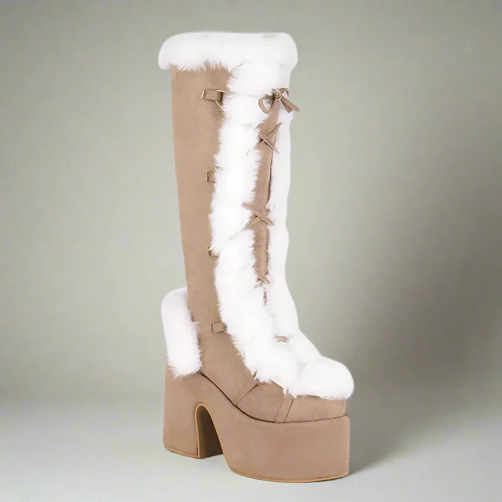 Gemütliche Chunky-Plateau-Stiefel für Winterstil