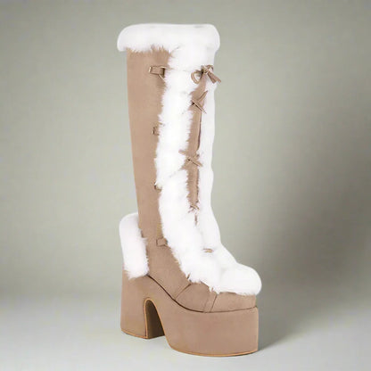 Gemütliche Chunky-Plateau-Stiefel für Winterstil