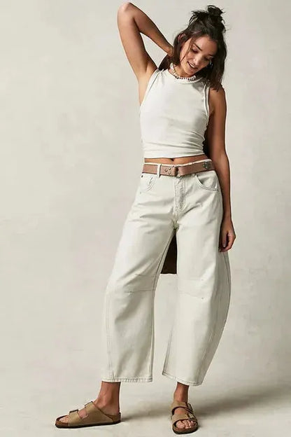 Weite Freizeithose aus Jeansstoff für Damen für den Winter