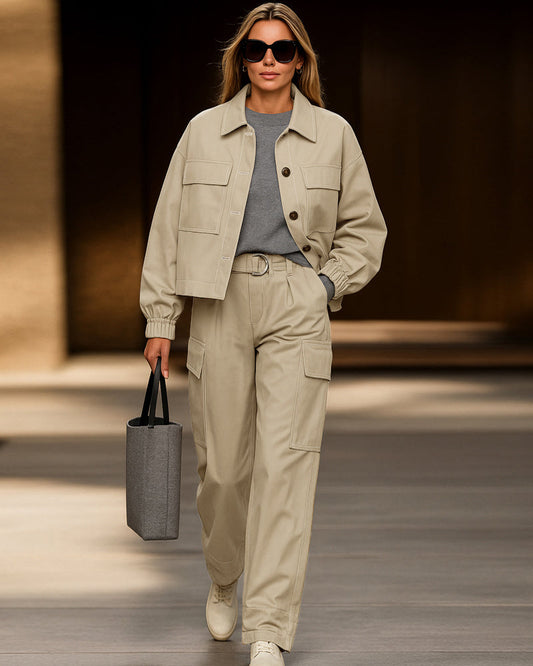 Moderne Utility Cargo Jacke und Hose Set