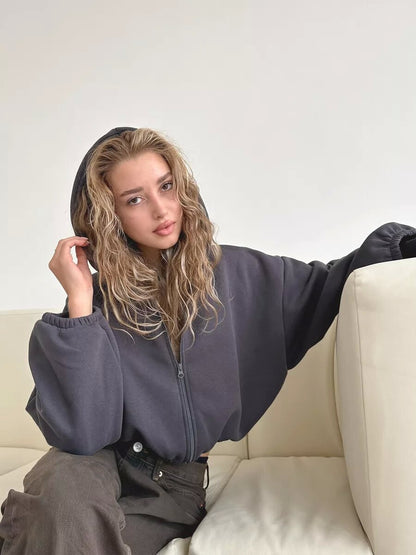 Lässige leichte kurze Sport-Hoodie-Jacke