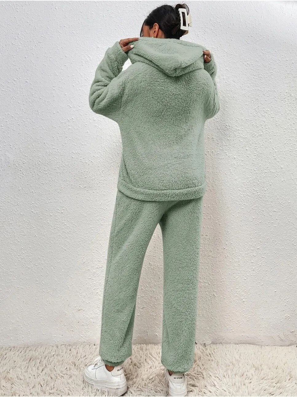 Gemütliches Teddy-Zweiteiler-Loungewear-Set für Damen