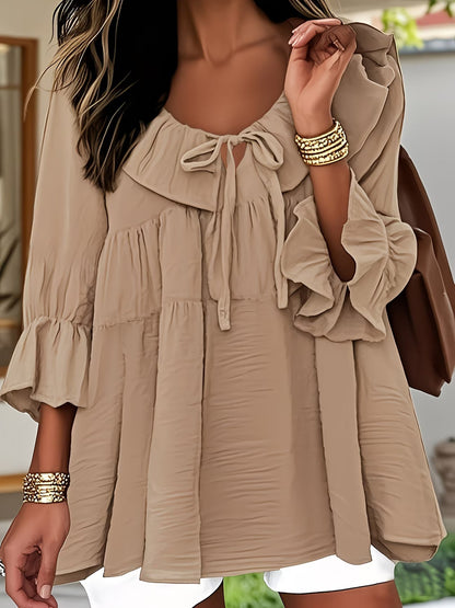 Elegante Bluse mit gerafftem Ausschnitt für Damen