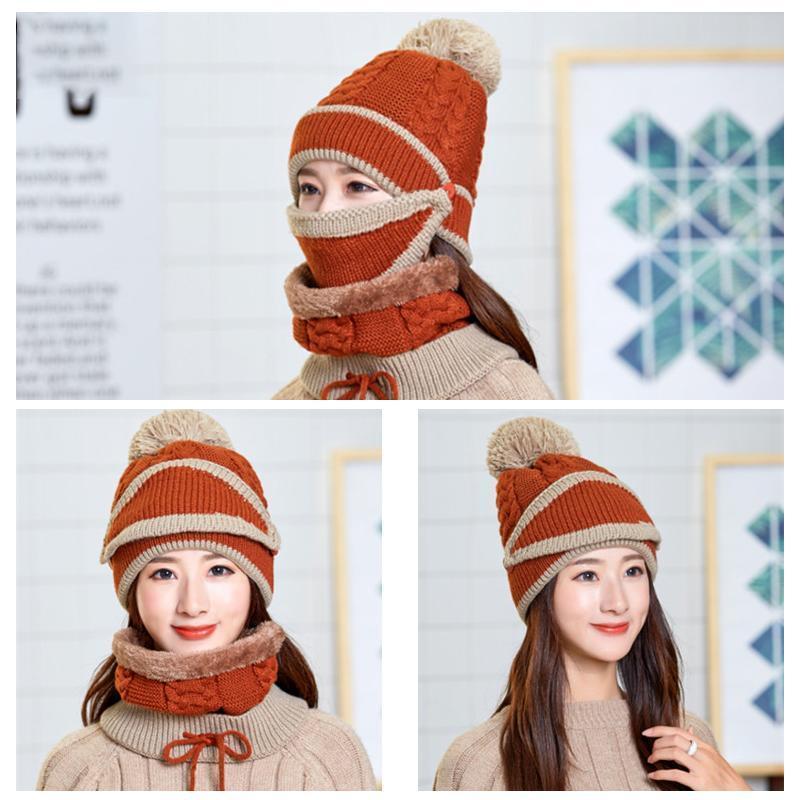 Gemütliches Strickset aus Wintermütze und Schal für Damen