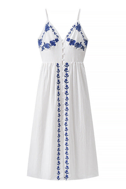 Ärmelloses Sommerkleid mit Blumenmuster