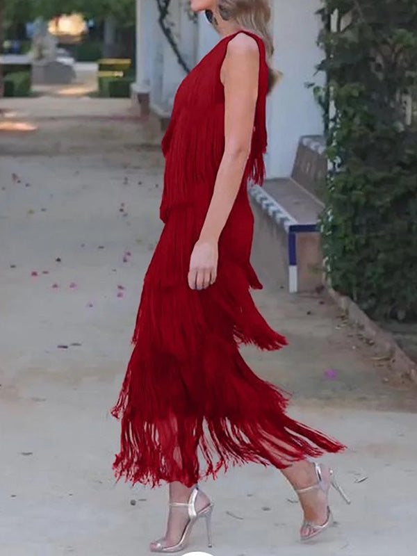 Müheloser Chic Asymmetrisches Maxikleid mit einer Schulter