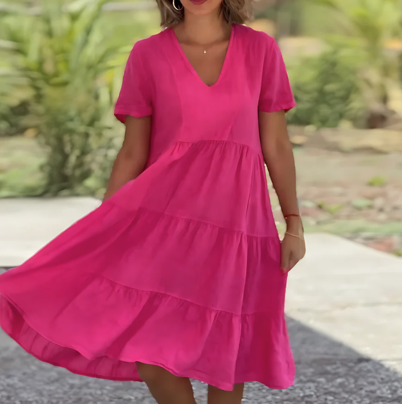 Bequemes, locker geschnittenes Trapezkleid für Damen