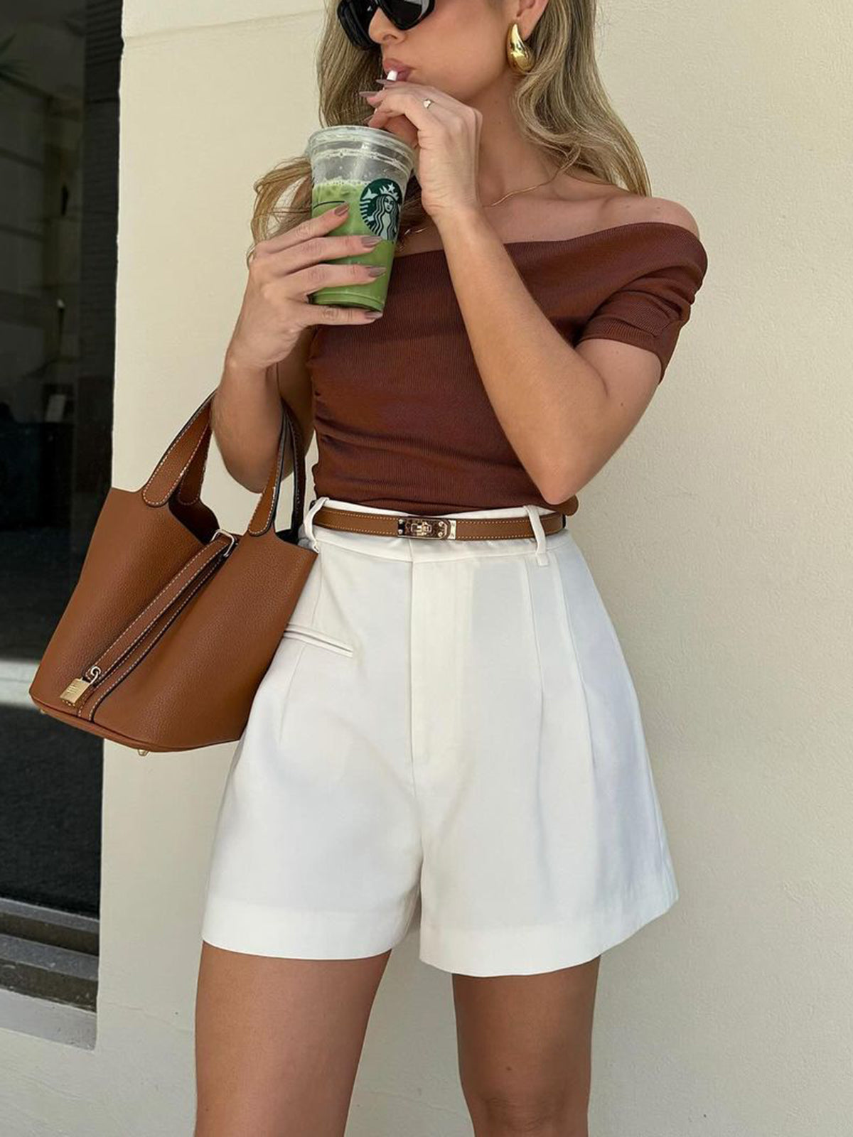 Halbtransparente Damen-Shorts mit mittlerer Taille