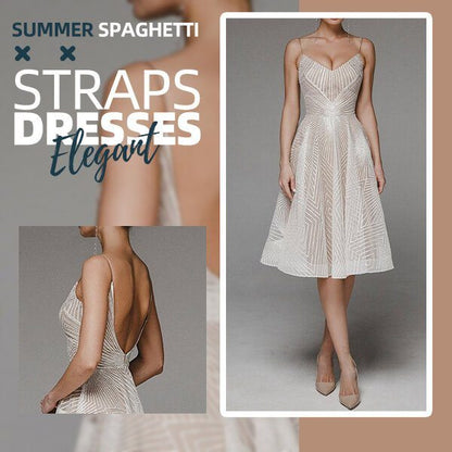 Seidiges Midikleid mit Spaghetti-Trägern für elegante Abende
