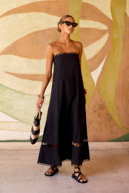 Schwarzes Ärmelloses Gina Kleid