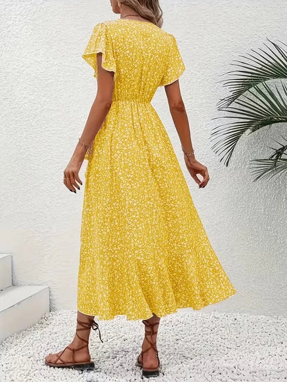 Florales Wickelkleid für Damen