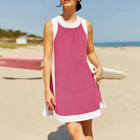 Colorblock-Ärmelloses Lounge-Set mit lässigen Shorts