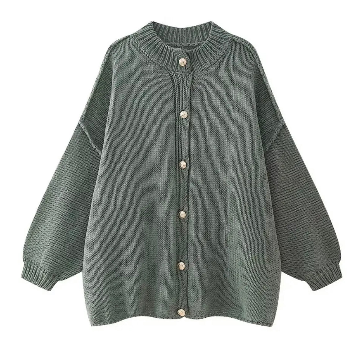 Gemütlicher übergroßer Strickcardigan-Pullover