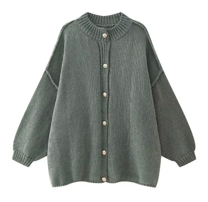 Gemütlicher übergroßer Strickcardigan-Pullover