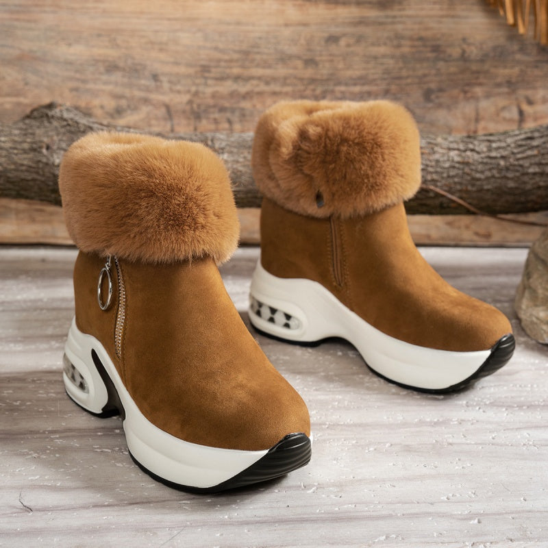 Dicksohlige gefütterte Stiefeletten für Damen
