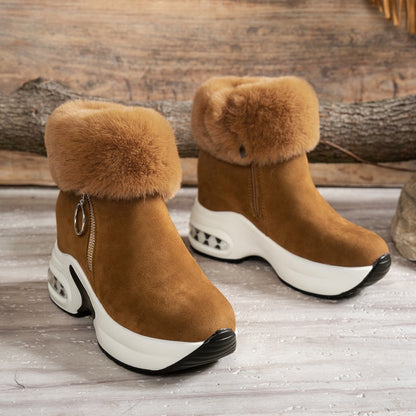 Dicksohlige gefütterte Stiefeletten für Damen