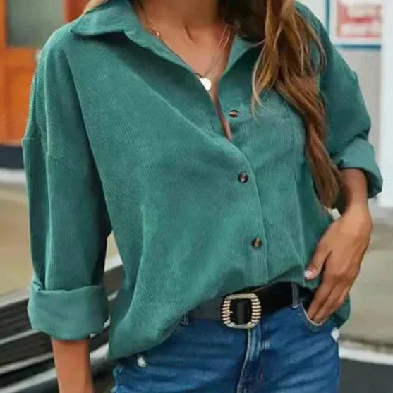 Weiches Cordhemd mit Knöpfen für Damen