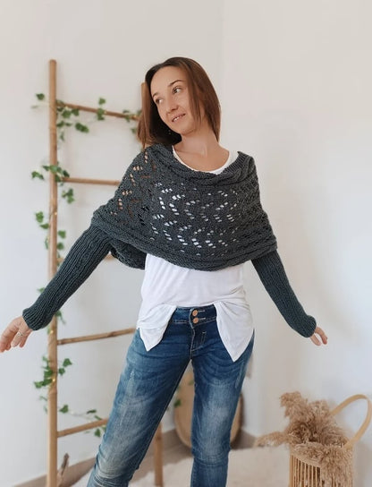 Gemütlicher mehrlagiger weicher Strickschal für Herbst und Winter
