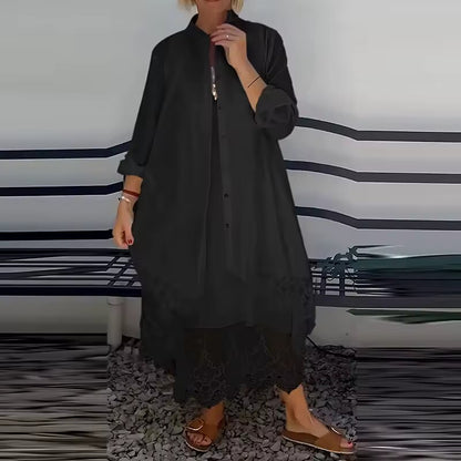 Spitzenkleid und Cardigan-Set für Damen