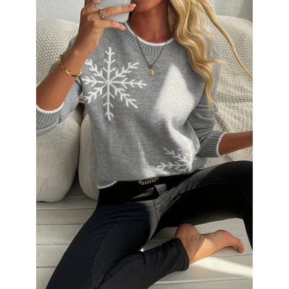 Gemütlicher Pullover mit Schneeflockenmuster