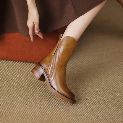 Elegante Leder-Stiefeletten für den Alltag