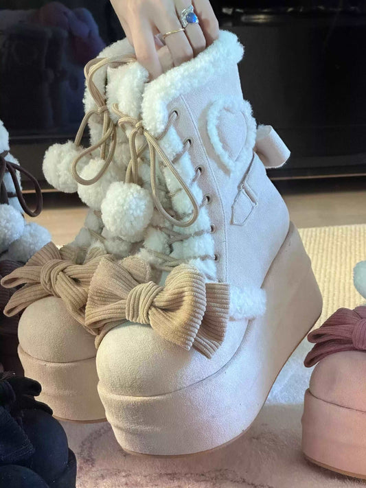 Gemütliche Winterstiefel in Pink und Creme