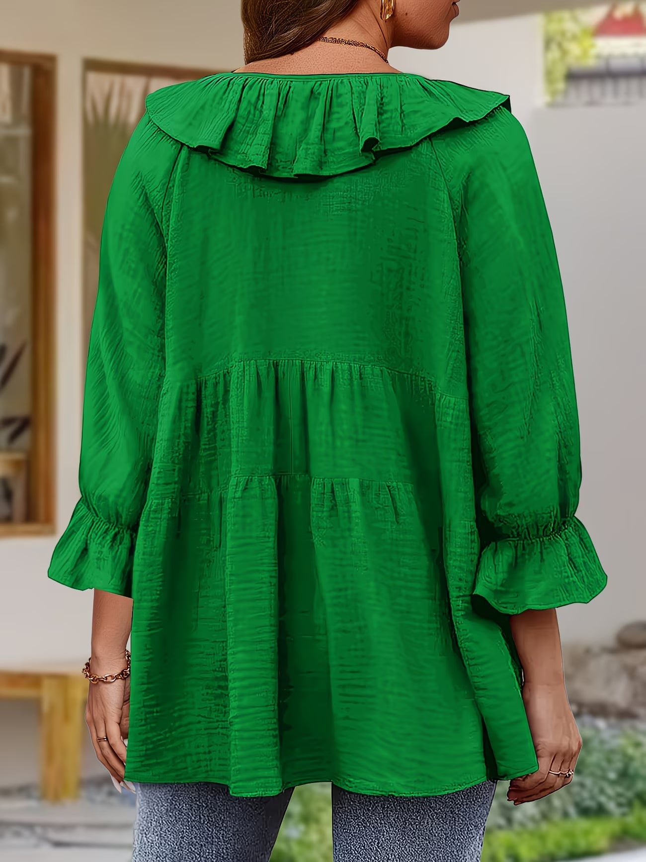 Elegante Bluse mit gerafftem Ausschnitt für Damen