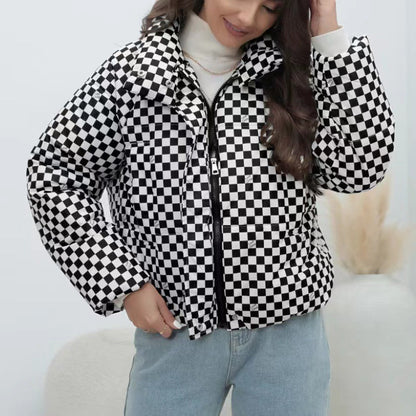 Damen Steppjacke Winddicht mit hohem Kragen