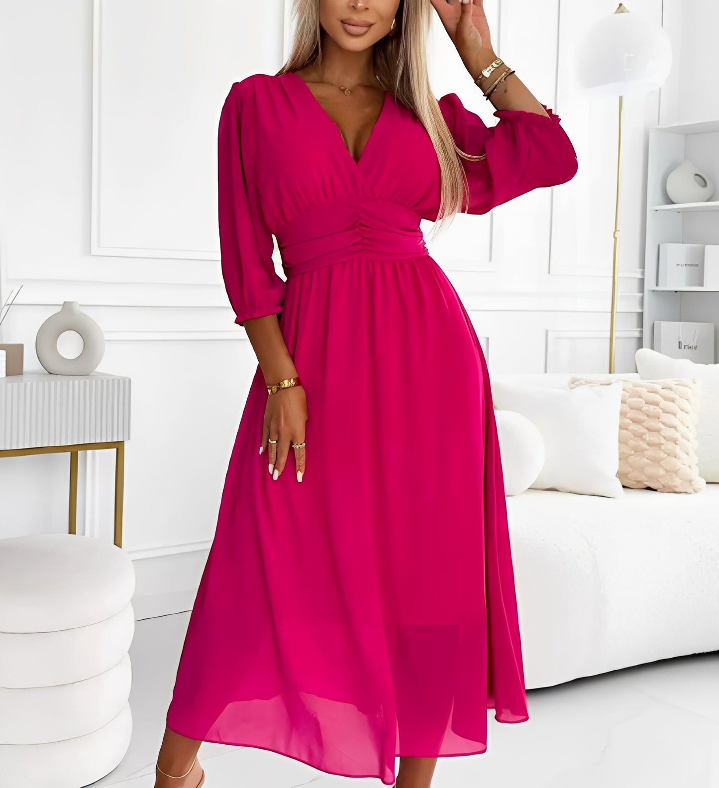 Elegantes Damenkleid mit Ellbogenärmeln