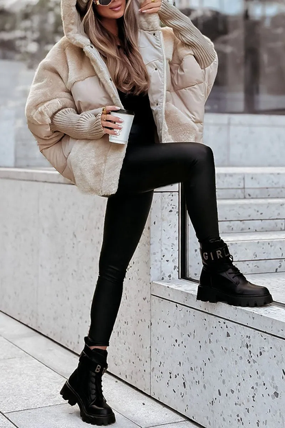 Legere gefütterte Kapuzenjacke für Damen