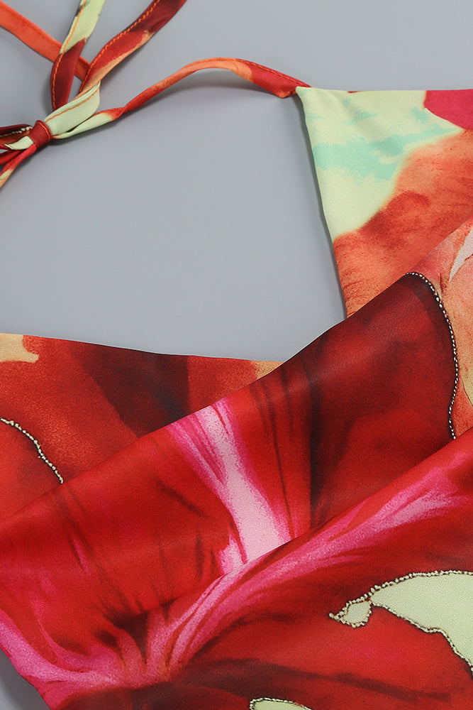 Maxikleid mit tropischem Blumenmuster