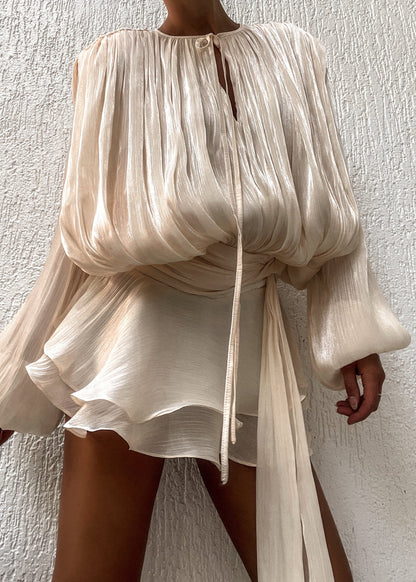 Estelle Champagner Satin Negligékleid