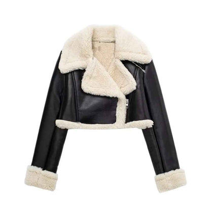 Schicke Damenkurzjacke mit warmem Teddy-Futter