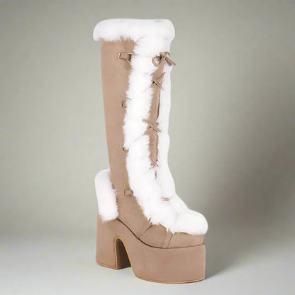 Gemütliche Chunky-Plateau-Stiefel für Winterstil