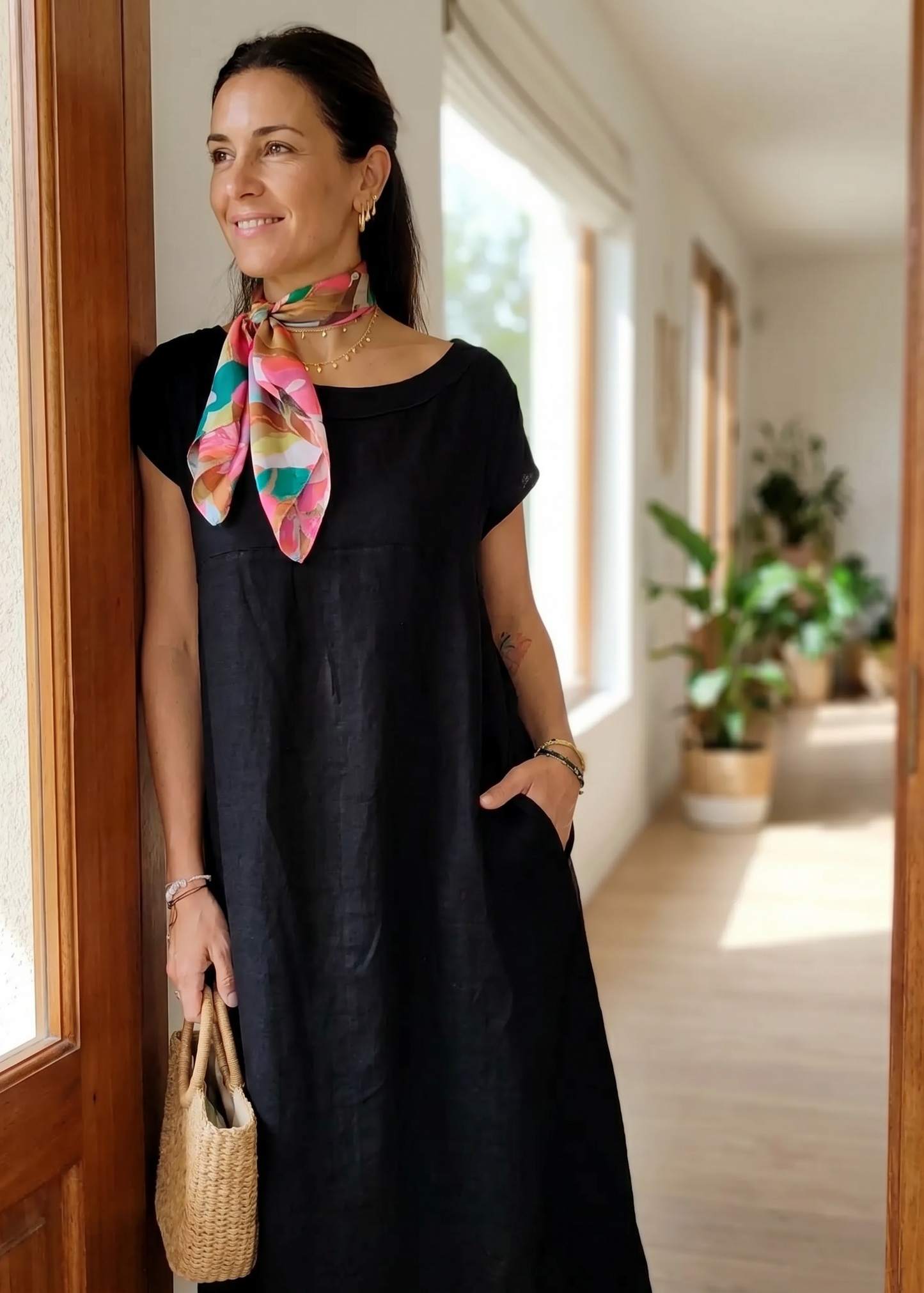Atmungsaktives locker sitzendes Freizeitkleid für Damen