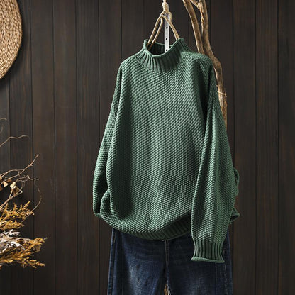 Gemütlicher Waffelstrickpullover für Lagenlooks