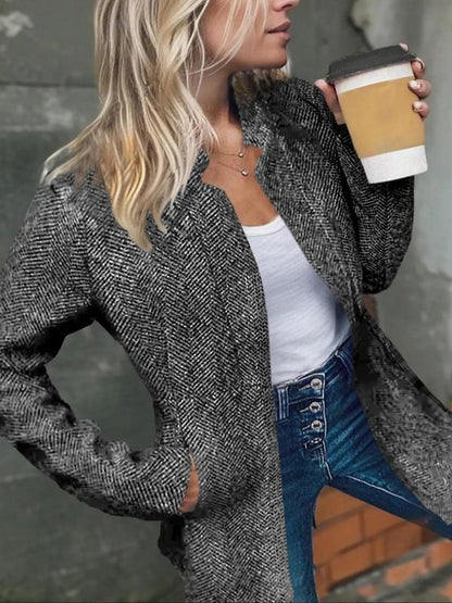 Schicker Longsleeve-Mantel mit offenem Vorderteil und Taschen