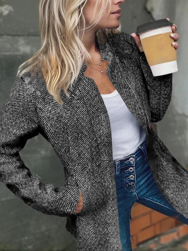 Schicker Longsleeve-Mantel mit offenem Vorderteil und Taschen