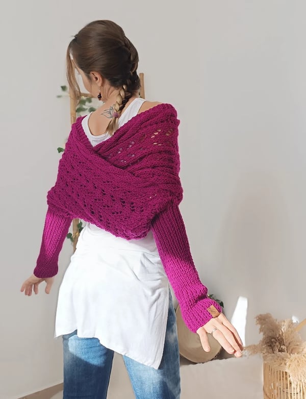 Gemütlicher mehrlagiger weicher Strickschal für Herbst und Winter