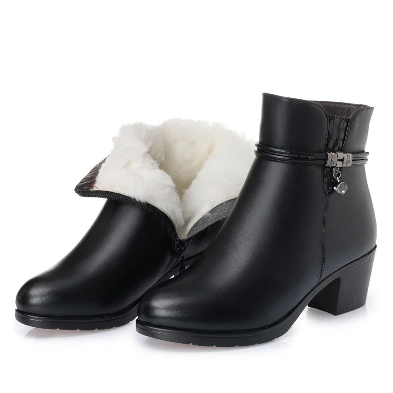 Elegante Fleecegefütterte Stiefeletten mit seitlichem Reißverschlussverschluss