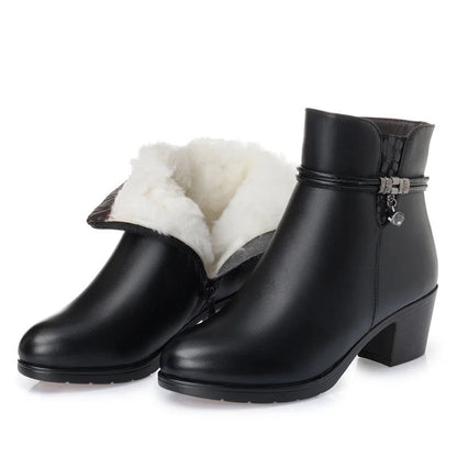 Elegante Fleecegefütterte Stiefeletten mit seitlichem Reißverschlussverschluss