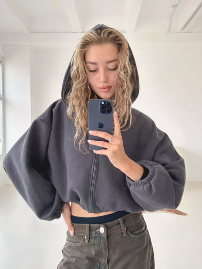 Lässige leichte kurze Sport-Hoodie-Jacke