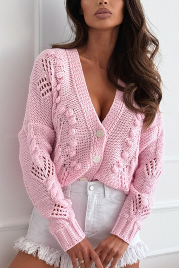 Gemütliche Strick-Cardigan mit Knöpfen