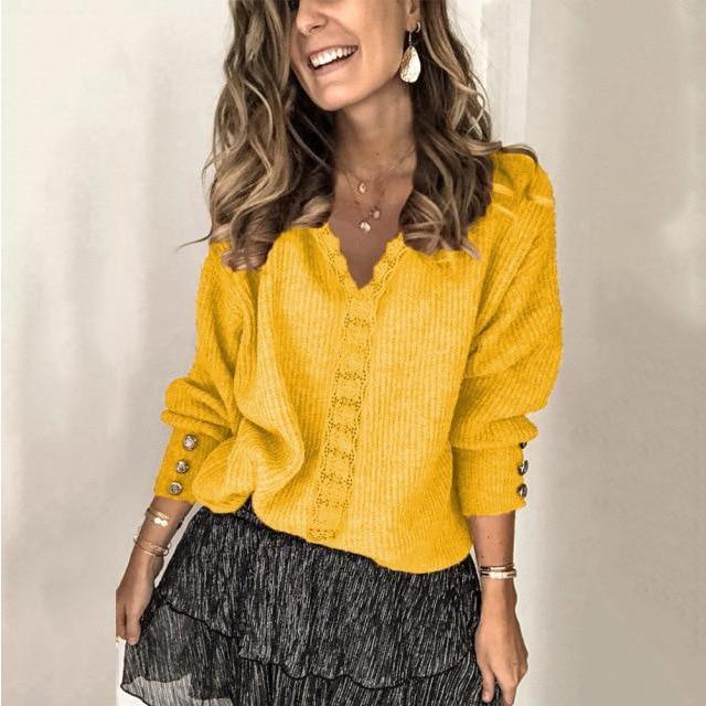Legerer Eleganter Strickpullover für Damen