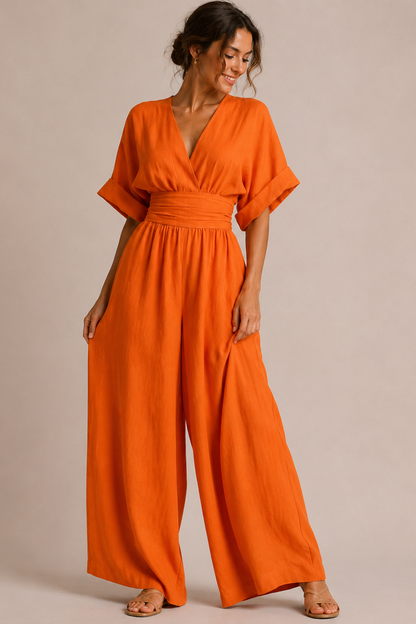 Damen Overall mit dreiviertellangen Ärmeln